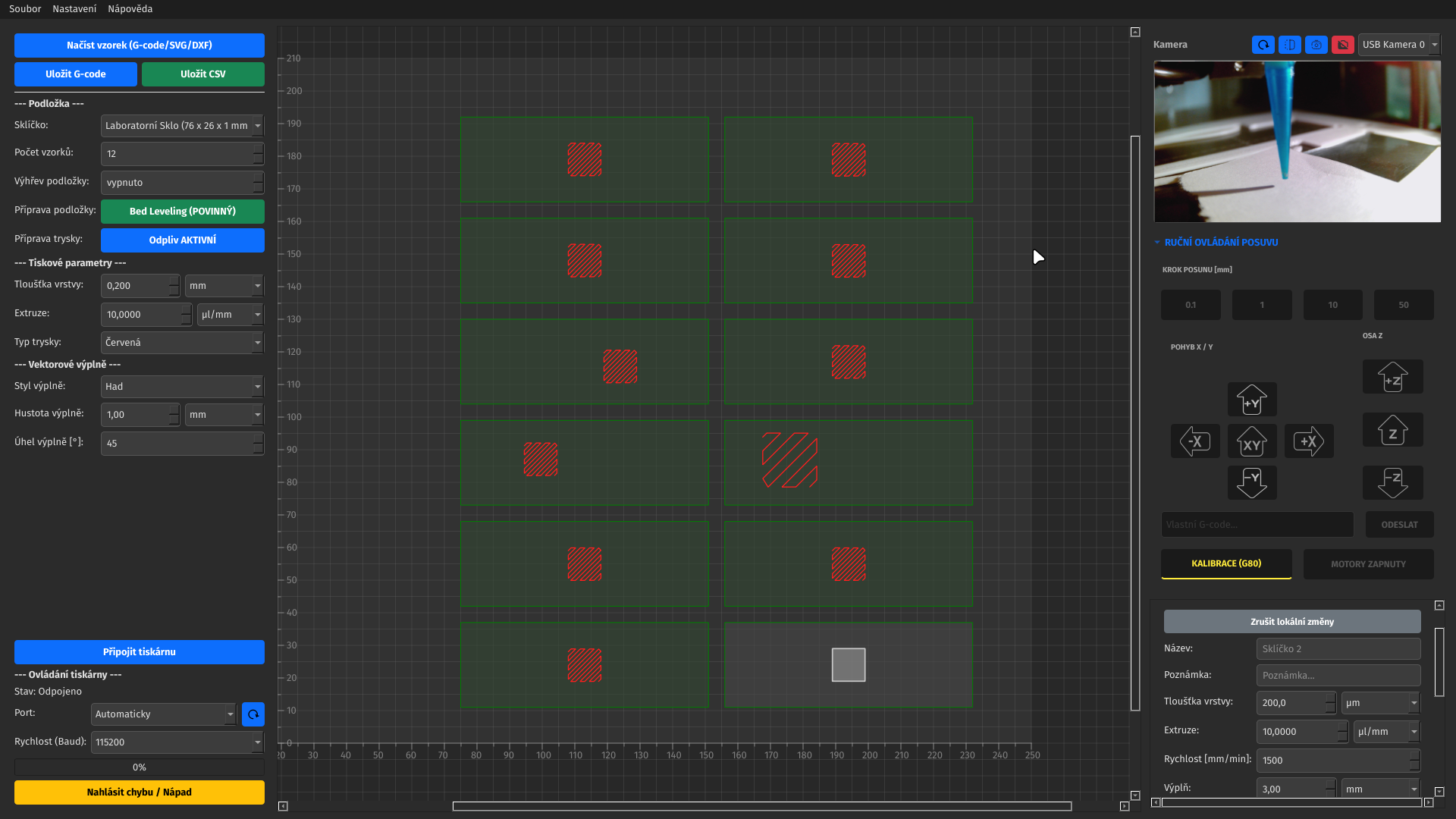 Okno vlastního G-code editoru